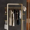 Coat Rack Stand with 2 Trays Saddle Leather Hall Tree – 520mm