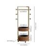 Coat Rack Stand with 2 Trays Saddle Leather Hall Tree – 520mm