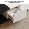 Quoint 120 cm - 175 cm Extendable Coffee Table with 2 Drawers – Black – White Retracted Drawer