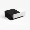 Quoint 120 cm - 175 cm Extendable Coffee Table with 2 Drawers – Black – White Retracted Drawer