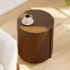 Modern 406 mm Walnut Fluted End table with Storage
