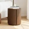 Modern 406 mm Walnut Fluted End table with Storage
