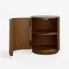 Modern 406 mm Walnut Fluted End table with Storage