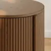 Modern 406 mm Walnut Fluted End table with Storage