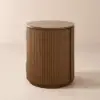 Modern 406 mm Walnut Fluted End table with Storage