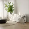500mm Round Faux Marble Top Chrome Base Silver Side Table