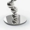 500mm Round Faux Marble Top Chrome Base Silver Side Table