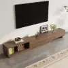 Quoint 180 - 255 cm Extendable TV Unit with 3 Drawers – 40cm – Walnut Stand Retracted