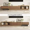 Quoint 180 - 255 cm Extendable TV Unit with 3 Drawers – 40cm – Walnut Stand Retracted