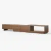 Quoint 180 - 255 cm Extendable TV Unit with 3 Drawers – 40cm – Walnut Stand Retracted