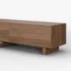 Quoint 180 - 255 cm Extendable TV Unit with 3 Drawers – 40cm – Walnut Stand Retracted