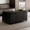Rectangle Wood Extendable TV Stand & Black Lift Top Coffee Table Set with Storage