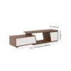 Fero 120 - 180 cm Extendable TV Unit with 3 Drawers – White Walnut Stand