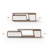 Fero 120 - 180 cm Extendable TV Unit with 3 Drawers – White Walnut Stand