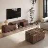Fero 120 - 180 cm Extendable TV Unit with 3 Drawers – Walnut Stand