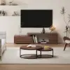 Fero 120 - 180 cm Extendable TV Unit with 3 Drawers – Walnut Stand