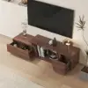 Fero 120 - 180 cm Extendable TV Unit with 3 Drawers – Walnut Stand