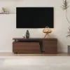 Fero 120 - 180 cm Extendable TV Unit with 3 Drawers – Walnut Stand
