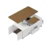 Picture of Minimalist Rectangle White & Walnut Extendable TV Stand & Lift Top Coffee Table Set
