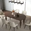 Mid-Century Modern 170 - 200 cm Extendable Walnut Oval Dining Table, Seats 4–8