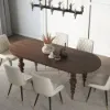 Mid-Century Modern 170 - 200 cm Extendable Walnut Oval Dining Table, Seats 4–8