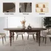 Mid-Century Modern 170 - 200 cm Extendable Walnut Oval Dining Table, Seats 4–8
