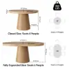 Picture of Japandi 100 - 140 cm Extendable Round-to-Oval Wood Dining Table Natural, Seats 4-6