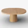 Picture of Japandi 100 - 140 cm Extendable Round-to-Oval Wood Dining Table Natural, Seats 4-6