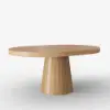 Picture of Japandi 100 - 140 cm Extendable Round-to-Oval Wood Dining Table Natural, Seats 4-6