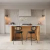Mid-Century Modern 183 cm Glossy Sintered Stone Top Kitchen Island with Storage, Natural