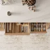 Mid-Century Modern 183 cm Glossy Sintered Stone Top Kitchen Island with Storage, Natural