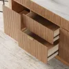 Mid-Century Modern 183 cm Glossy Sintered Stone Top Kitchen Island with Storage, Natural