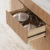 Mid-Century Modern 183 cm Glossy Sintered Stone Top Kitchen Island with Storage, Natural