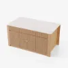 Mid-Century Modern 183 cm Glossy Sintered Stone Top Kitchen Island with Storage, Natural