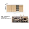 Japandi 183 cm White Kitchen Island with Storage & LED Lighting