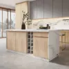 Japandi 183 cm White Kitchen Island with Storage & LED Lighting