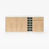Japandi 183 cm White Kitchen Island with Storage & LED Lighting