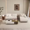 Picture of Vewal Modular Fabric Sectional Sofa Set with Walnut Coffee Table
