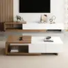 Picture of Vewal Modular Fabric Sectional Sofa Set with Walnut Coffee Table
