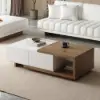 Picture of Vewal Modular Fabric Sectional Sofa Set with Walnut Coffee Table