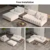 Picture of Vewal Modular Fabric Sectional Sofa Set with Walnut Coffee Table