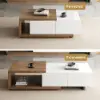 Picture of Vewal Modular Fabric Sectional Sofa Set with Walnut Coffee Table