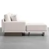 Vewal Modular Fabric Sectional Sofa Set with Wood Block Coffee Table