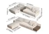 Modular Fabric Sectional Sofa Set with Concrete Coffee Table