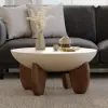 Modular Fabric Sectional Sofa Set with Concrete Coffee Table