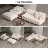 Modular Fabric Sectional Sofa Set with Concrete Coffee Table