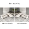 Modular Fabric Sectional Sofa Set with Concrete Coffee Table
