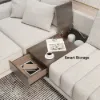 Modular Fabric Sectional Sofa Set with Concrete Coffee Table