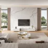 Glossy Extendable TV Stand & Nesting Coffee Table Set