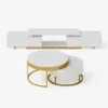 Glossy Extendable TV Stand & Nesting Coffee Table Set